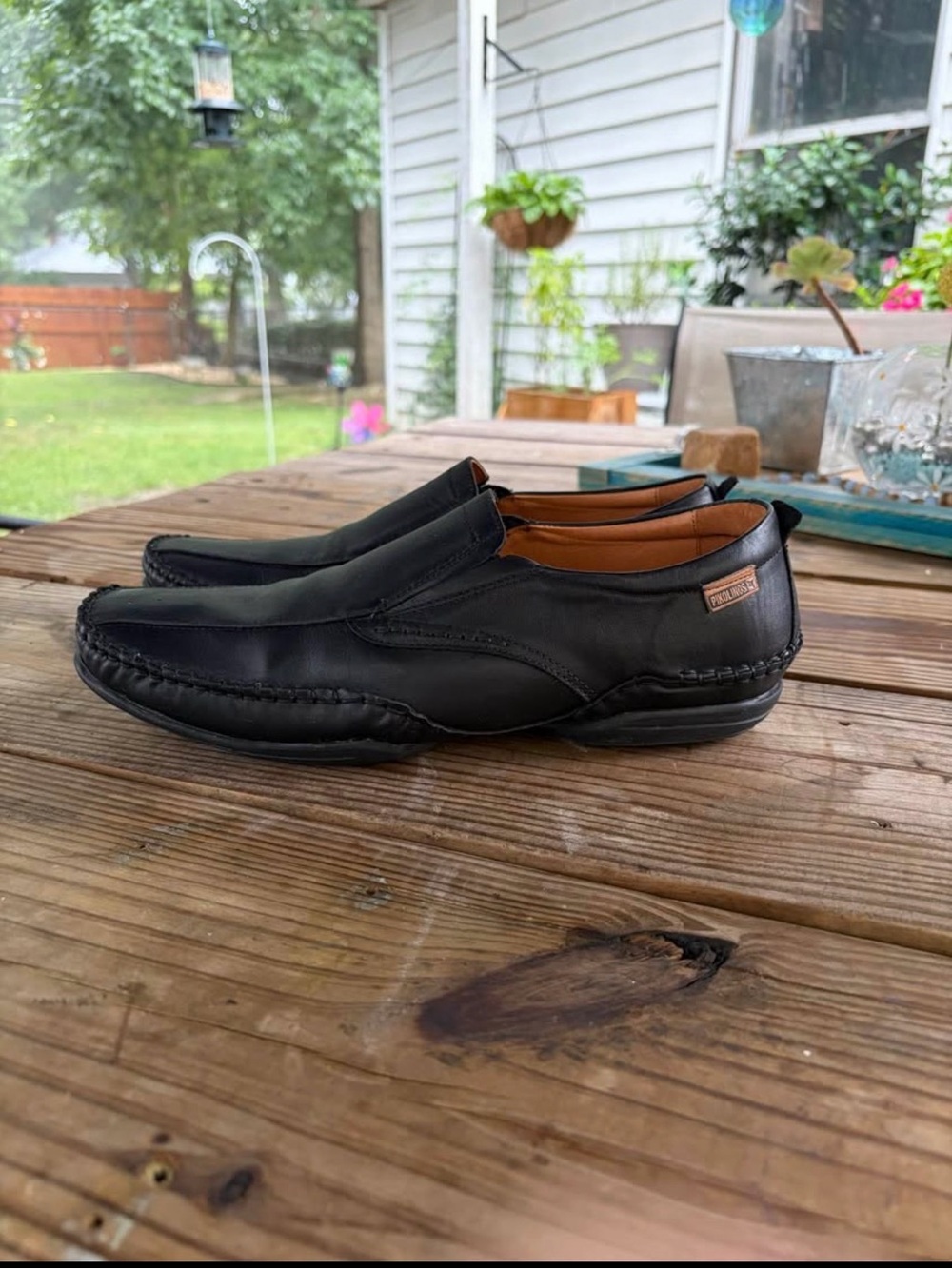 PIKOLINOS Men’s 42 Black Slip-On Leather Loafers Moc Toe Comfort Shoe.
